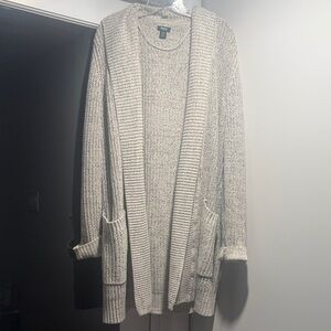 Roots Cream Knit Long Cardigan